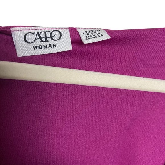 CATO Women Size 22 / 24W Metallic Beaded Pink Sparkle Blouse Bat Sleeve NWOT - Picture 2 of 7